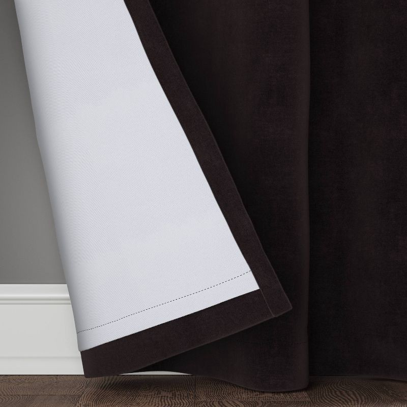 slide 4 of 5, 2pk 50"x84" Blackout Velvet Curtain Panels Black - Threshold™: Solid, Lined, OEKO-TEX Certified, Indoor Use, 2 ct