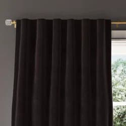 2pk 50"x63" Blackout Velvet Curtain Panels Black - Threshold™: Solid, Recycled Polyester, OEKO-TEX Certified