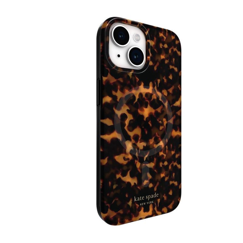 slide 3 of 4, Kate Spade New York iPhone16e/iPhone 15/iPhone 14/iPhone 13 Protective Case with MagSafe - Transparent Tortoise: Animal Print, TPU Material, 1 ct