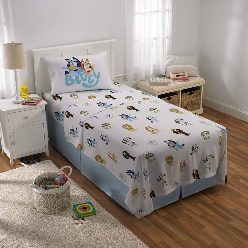 slide 1 of 6, Twin Bluey Kids' Sheet Set, 1 ct