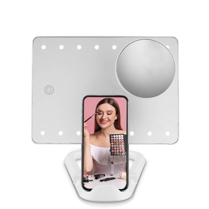 slide 2 of 15, Conair LED Hollywood Lighted Social Media Makeup Mirror - White, 1 ct