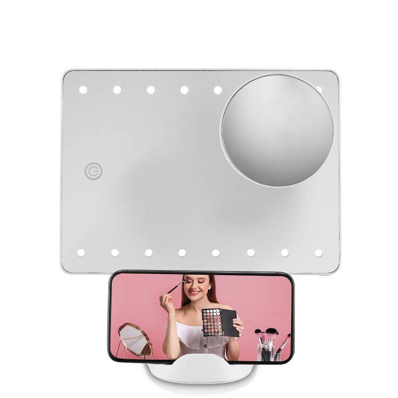 slide 3 of 15, Conair LED Hollywood Lighted Social Media Makeup Mirror - White, 1 ct