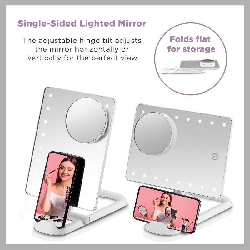 slide 13 of 15, Conair LED Hollywood Lighted Social Media Makeup Mirror - White, 1 ct