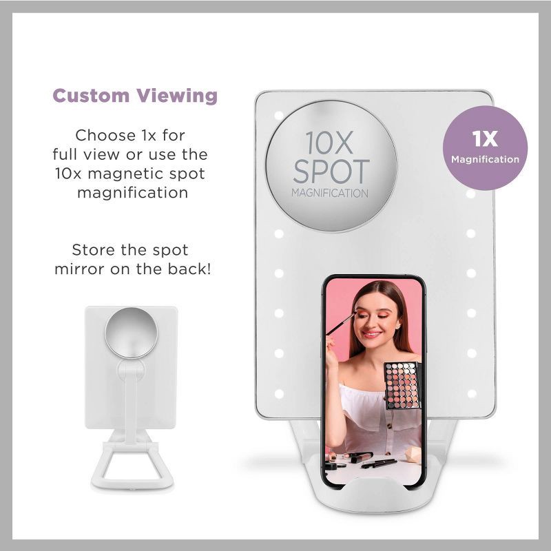 slide 11 of 15, Conair LED Hollywood Lighted Social Media Makeup Mirror - White, 1 ct