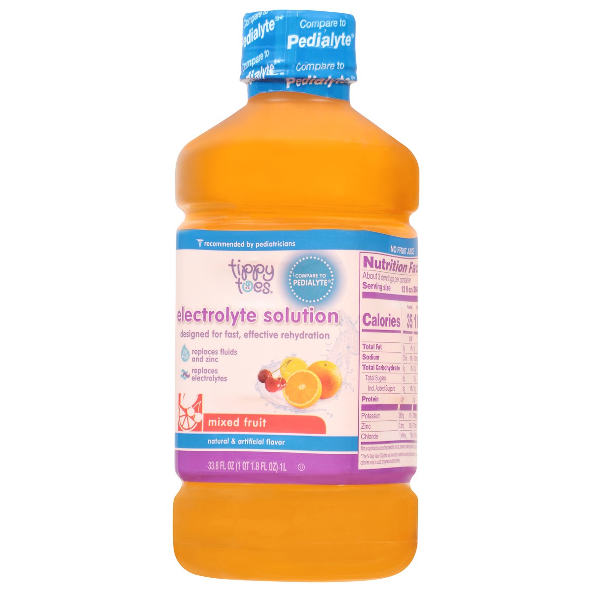 slide 2 of 9, Tippy Toes Pediatric Electrolyte Fruit, 33.8 fl oz