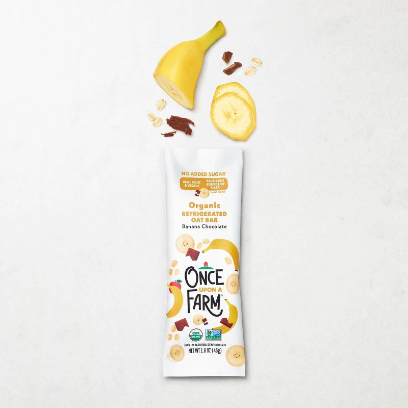 slide 2 of 4, Once Upon a Farm Organic Banana Chocolate Refrigerated Oat Bar - 1.6oz, 1.6 oz