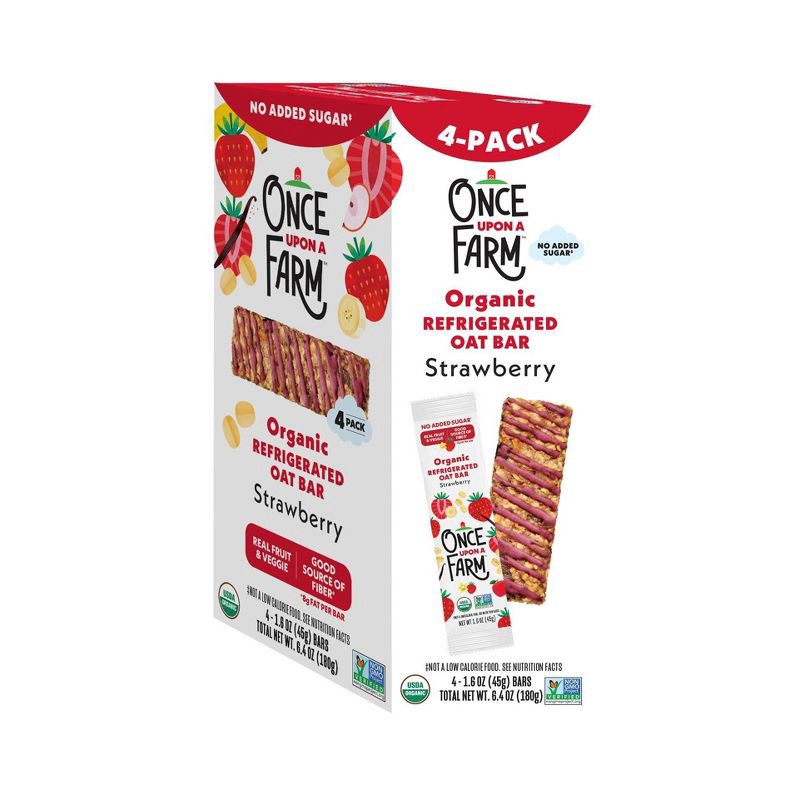 slide 4 of 6, Once Upon a Farm Strawberry Organic Refrigerated Oat Bar - 6.4oz/4ct, 4 ct; 6.4 oz