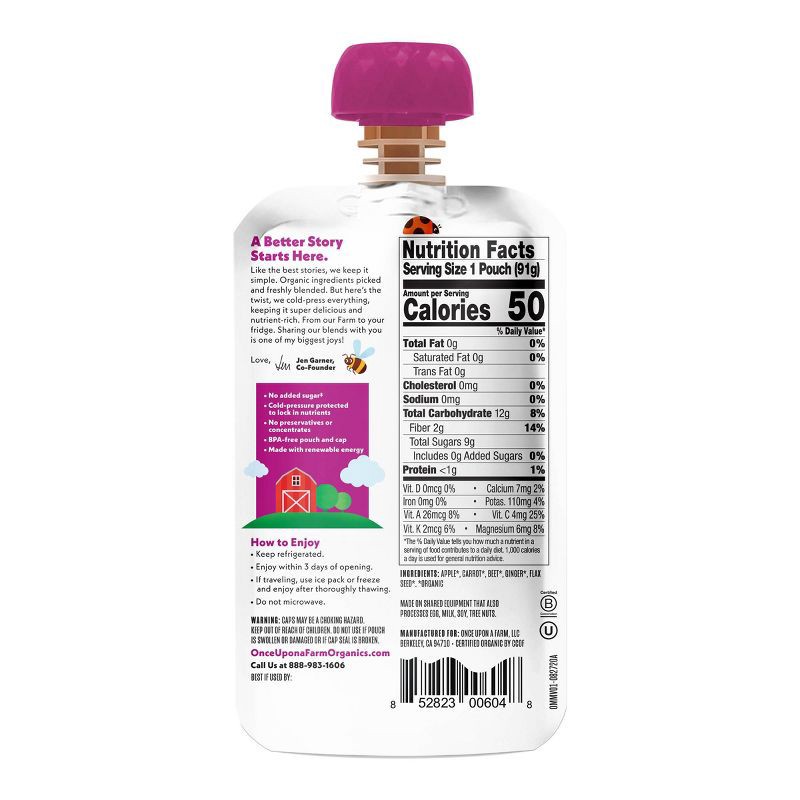 slide 3 of 8, Once Upon a Farm Fruit & Veggie Variety Pack - 12.8oz/4ct, 4 ct; 12.8 oz