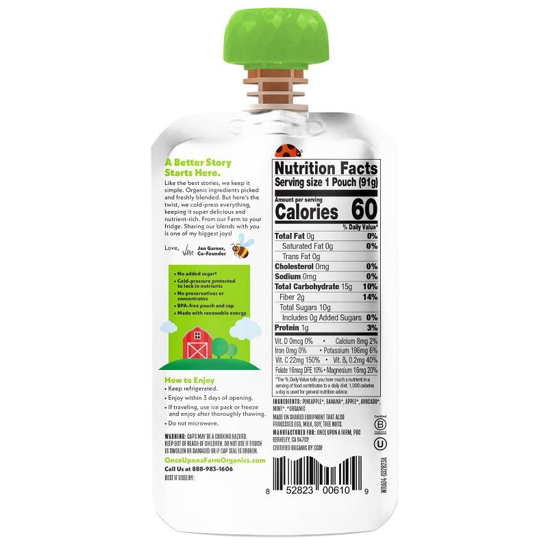 slide 5 of 8, Once Upon a Farm Fruit & Veggie Variety Pack - 12.8oz/4ct, 4 ct; 12.8 oz