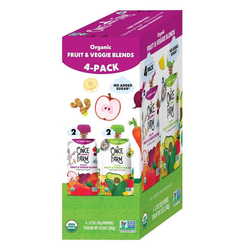 slide 7 of 8, Once Upon a Farm Fruit & Veggie Variety Pack - 12.8oz/4ct, 4 ct; 12.8 oz