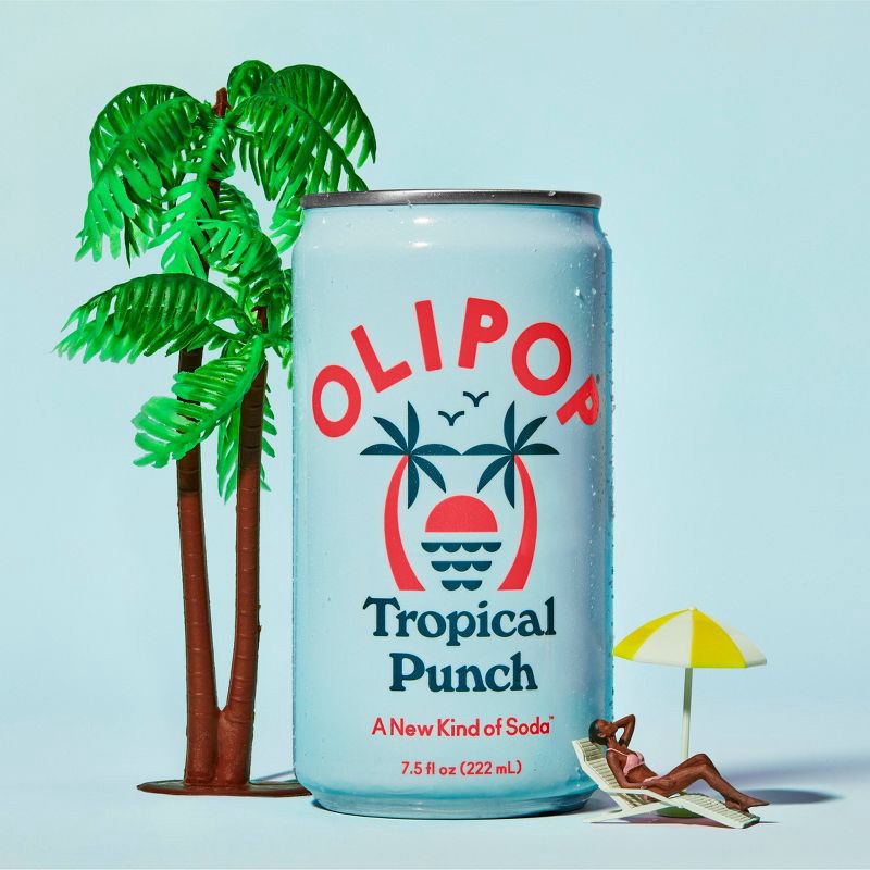 slide 2 of 8, OLIPOP Tropical Punch Prebiotic Soda - 4ct/7.5 fl oz, 4 ct; 7.5 fl oz