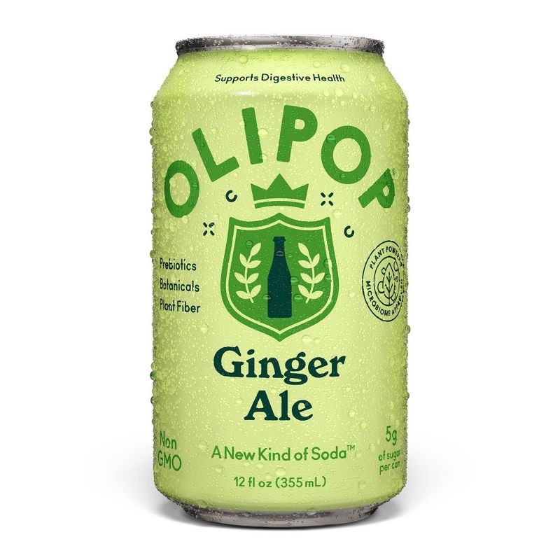 slide 1 of 6, OLIPOP Ginger Ale Prebiotic Soda - 12 fl oz Can, 12 fl oz