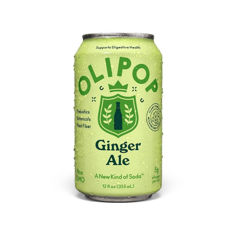 slide 1 of 6, OLIPOP 9g Fiber Prebiotic Soda Ginger Ale - 12 fl oz Can, 9 gram, 12 fl oz
