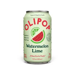 OLIPOP 9g Fiber Prebiotic Soda Watermelon Lime - 12 fl oz