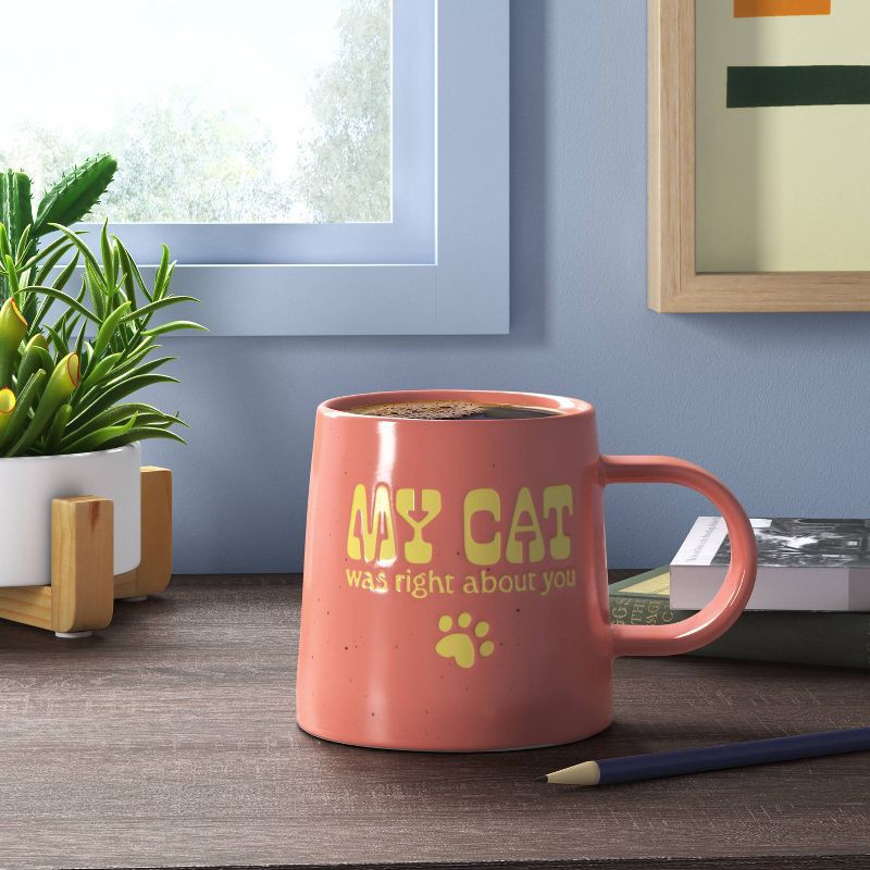 slide 2 of 3, 16oz Stoneware My Cat was Right About You Mug - Room Essentials™: Orange Coffee Mug, Microwave & Dishwasher Safe, 16 oz