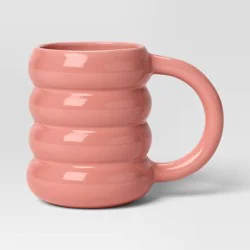 13oz Stoneware Artisan Mug Coral - Room Essentials™: Coffee Cup, Microwave & Dishwasher Safe, Hot/Cold Beverages
