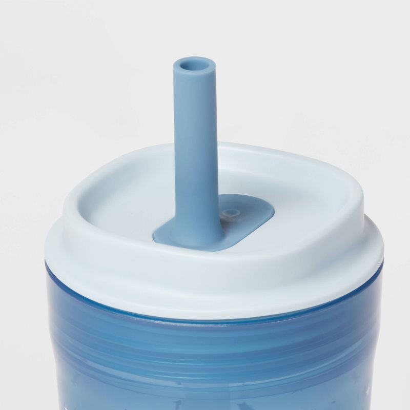 slide 3 of 3, Kids' 14oz 2pk Dragon Single Wall Recycled Straw Tumblers Blue - Pillowfort™: Toddler Cups, Dishwasher-Safe, 2 ct; 14 oz