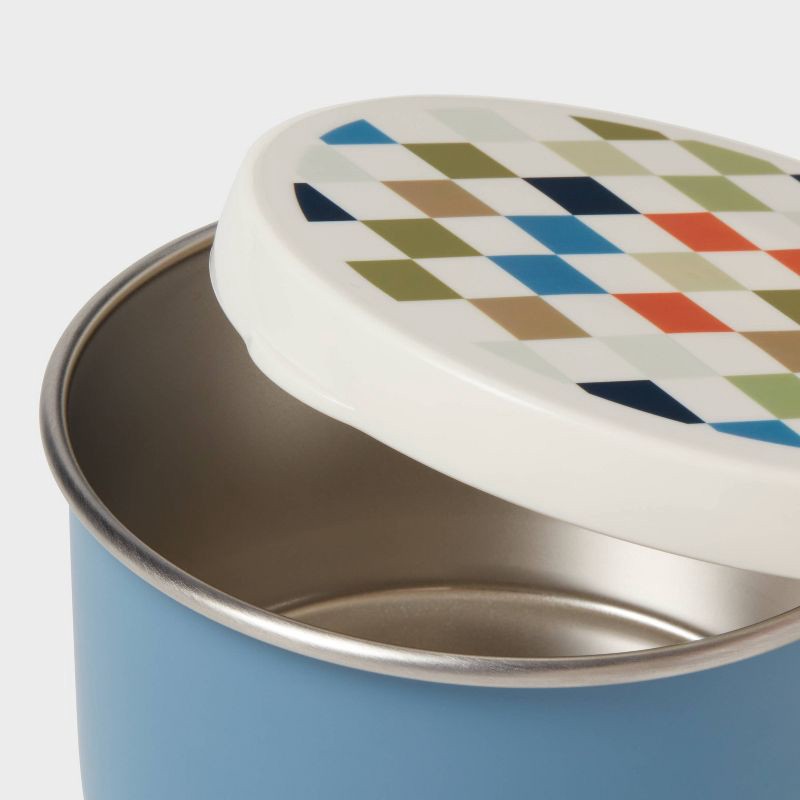 slide 3 of 3, Kids' 3pk Checkered Single Wall Stainless Steel Snack Containers - Pillowfort™: Dishwasher-Safe, Portable Set, 3 ct