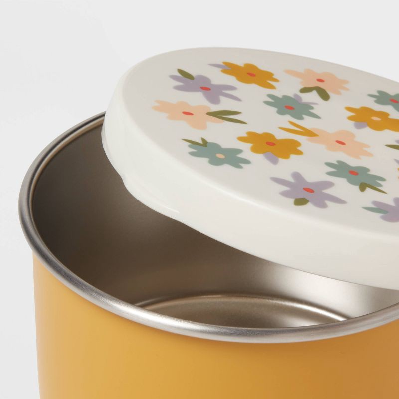 slide 3 of 3, Kids' 3pk Flowers Single Wall Stainless Steel Round Snack boxes Pink - Pillowfort™, 3 ct