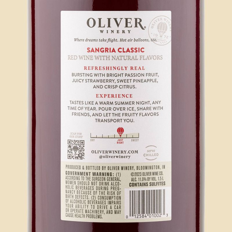slide 3 of 6, Oliver Sangria Wine - 1.5L, 1.5 liter