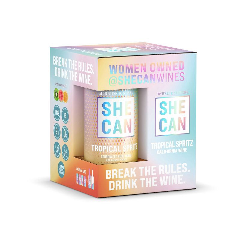 slide 1 of 7, SHE CAN Wines Tropical Spritz - 4pk/250ml Cans, 4 ct; 250 ml