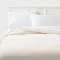 Twin/Twin Extra Long Corduroy Plush Comforter Ivory - Room Essentials™: Eco-Friendly, Lightweight, Teen Bedding
