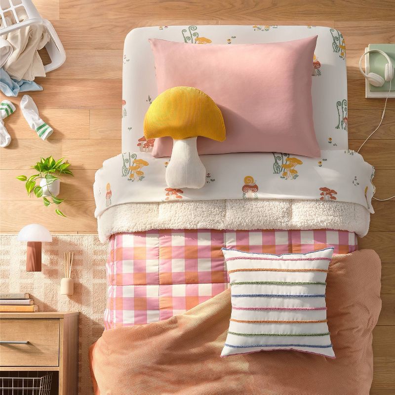 slide 4 of 4, Full/Queen Corduroy Plush Comforter Copper - Room Essentials™: Eco-Friendly, Teen-Friendly, Lightweight, 1 ct