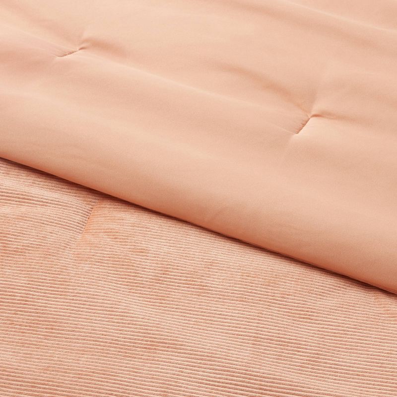 slide 3 of 4, Twin/Twin Extra Long Corduroy Plush Comforter Copper - Room Essentials™: Eco-Friendly, Lightweight Duvet Insert for Dorm, 1 ct