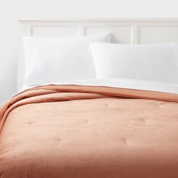 Twin/Twin Extra Long Corduroy Plush Comforter Copper - Room Essentials™: Eco-Friendly, Lightweight Duvet Insert for Dorm