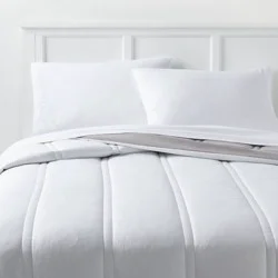 King Lofty Microfiber Comforter White - Room Essentials™: Midweight, Plain Weave, Machine Washable, OEKO-TEX Certified