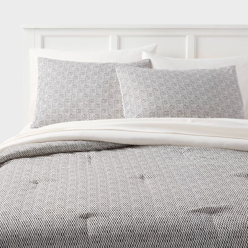 slide 1 of 8, Twin/Twin Extra Long Printed Comforter Set Black/White - Room Essentials™: Includes Sheets, Sham, OEKO-TEX Certified, 1 ct