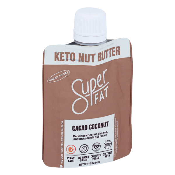 slide 1 of 8, SuperFat Nut Butter Cacao Coconut, 1.5 oz