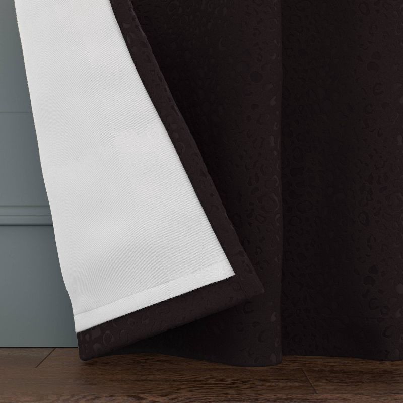 slide 4 of 7, 50"x84" Blackout Embossed Velvet Curtain Panel Black - Threshold™: Tiger Print, UV Protection, Rod Pocket, 1 ct