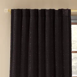 50"x84" Blackout Embossed Velvet Curtain Panel Black - Threshold™: Tiger Print, UV Protection, Rod Pocket