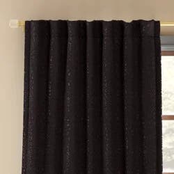 50"x63" Blackout Embossed Velvet Curtain Panel Black - Threshold™: Tiger Print, UV Protection, Recycled Polyester