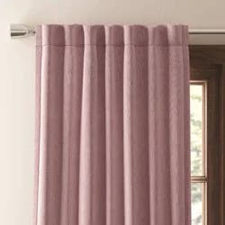 50"x63" Blackout Corded Ribbed Curtain Panel Rose Pink - Threshold™: Contemporary Lined Stripe, Indoor Use