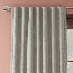 50"x63" Blackout Corded Ribbed Curtain Panel Gray - Threshold™: Woven Stripe, Indoor, OEKO-TEX Certified