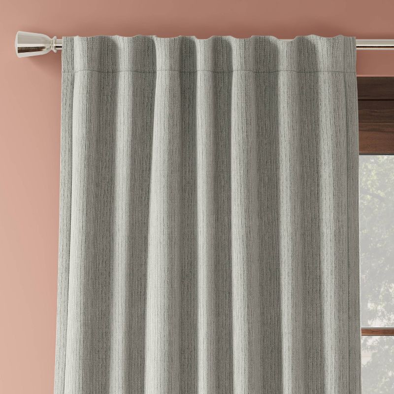 slide 1 of 7, 50"x84" Blackout Corded Ribbed Curtain Panel Gray - Threshold™: Woven Polyester, Stripe Pattern, OEKO-TEX Certified, 1 ct
