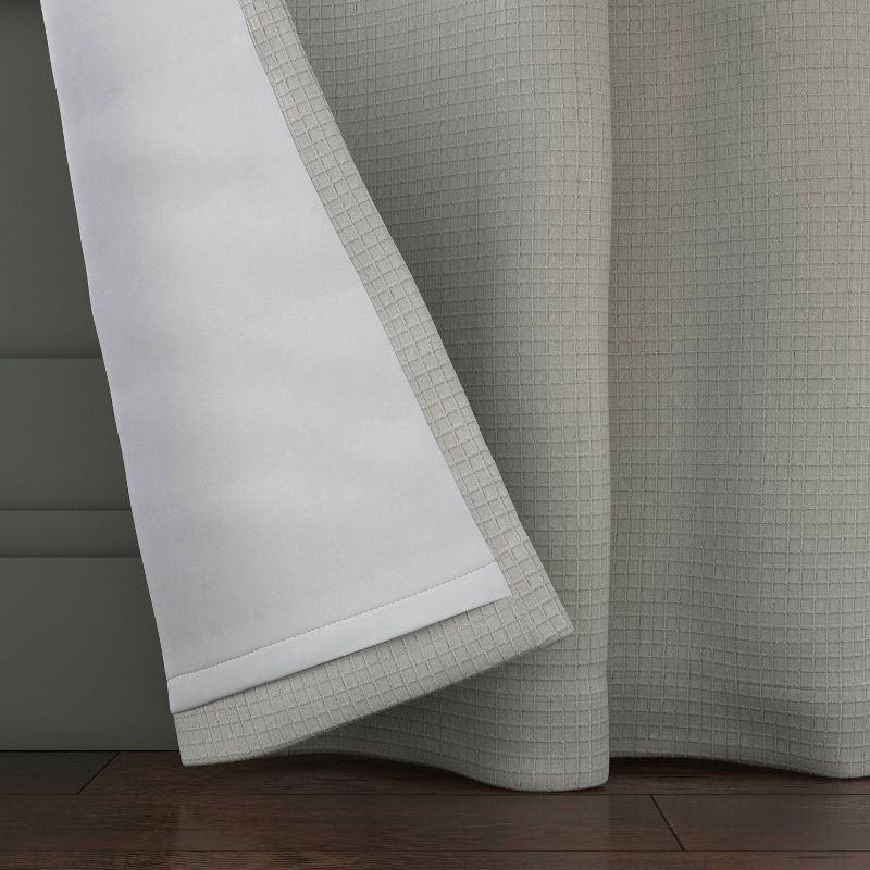 slide 4 of 7, 50"x63" Blackout Textured Plaid Curtain Panel Gray - Threshold™, 1 ct
