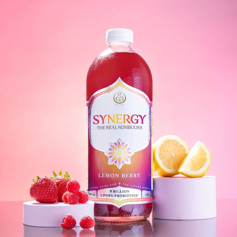 slide 9 of 9, GT's Synergy The Real Kombucha, Lemon Berry - 48oz, 48 oz