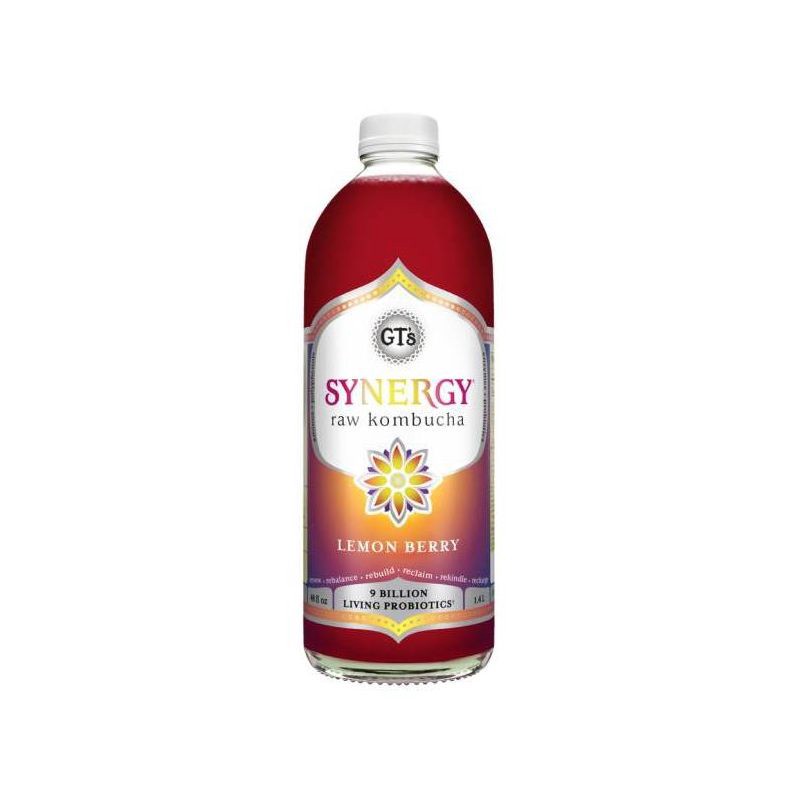 slide 1 of 3, GT's Synergy Lemon Berry Raw Kombucha - 48 fl oz, 48 fl oz