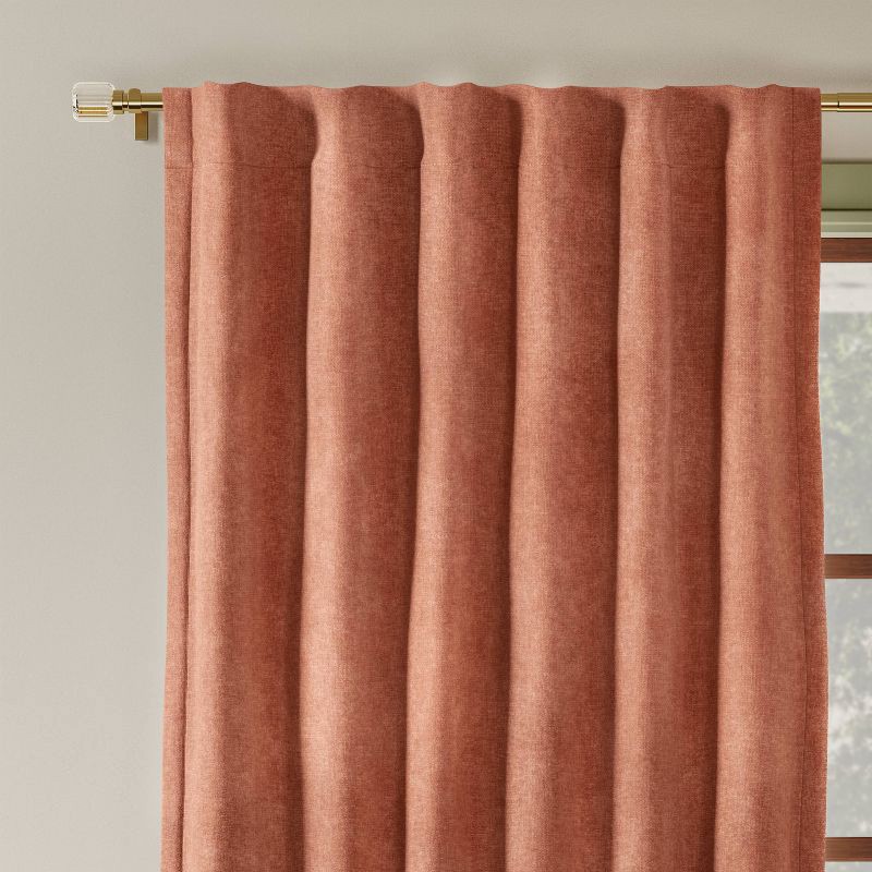 slide 1 of 7, 50"x63" Blackout Chenille Curtain Panel Brown - Threshold™: Woven Polyester, Rod Pocket, OEKO-TEX Certified, 1 ct