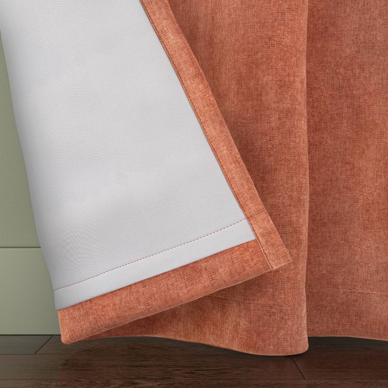 slide 4 of 7, 50"x84" Blackout Chenille Curtain Panel Brown - Threshold™: Woven Polyester, Rod Pocket, OEKO-TEX Certified, 1 ct