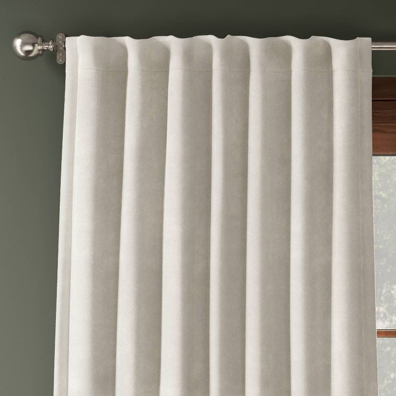 slide 1 of 5, 50"x63" Blackout Chenille Curtain Panel Ivory - Threshold™: Woven Polyester, Rod Pocket, OEKO-TEX Certified, 1 ct