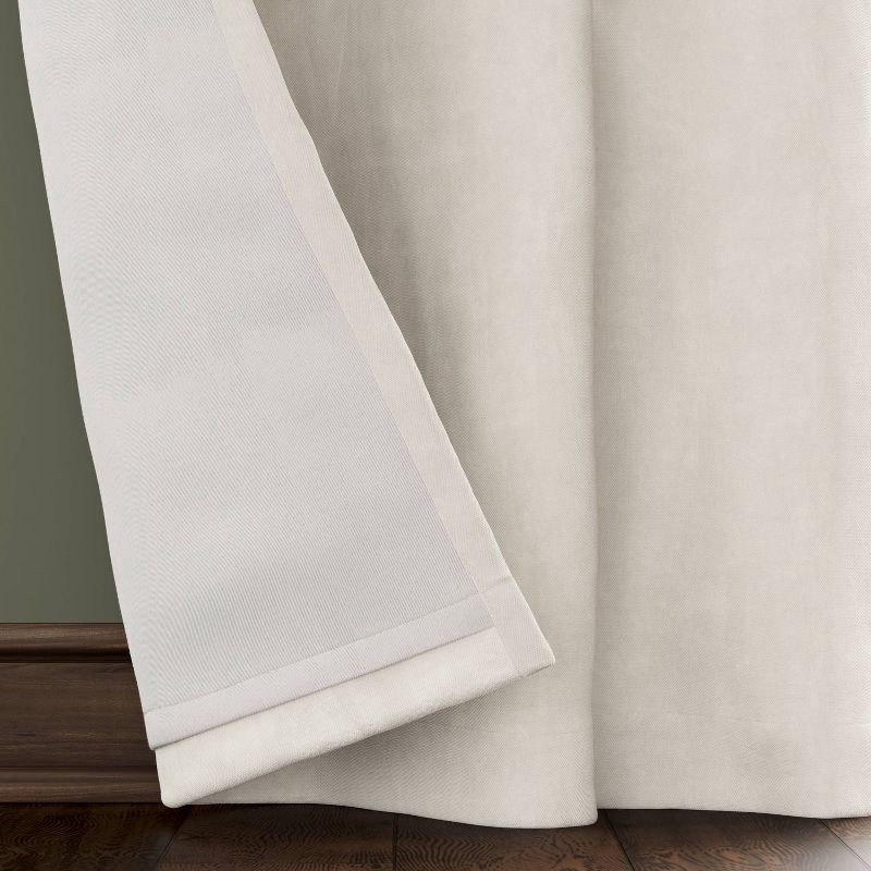 slide 4 of 7, 50"x84" Blackout Chenille Curtain Panel Ivory - Threshold™: Contemporary Lined Solid, Indoor Use, Back Tab, Rod Pocket, 1 ct