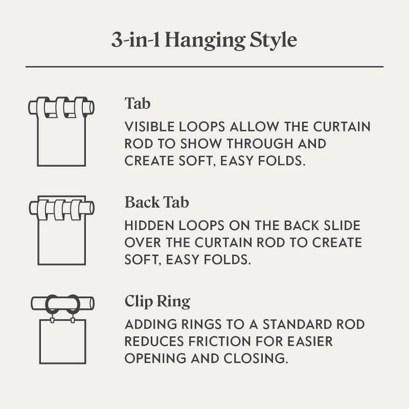 slide 6 of 6, 34"x63" Light Filtering Pebble Satin Curtain Panel with Pinch Pleat Constellation Blue - Threshold™: Luxury Woven Decor, 1 ct