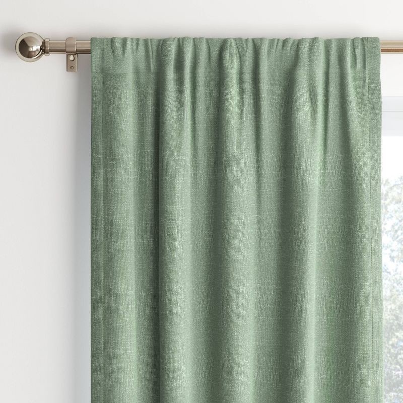 slide 1 of 5, 42"x63" Room Darkening Heathered Thermal Window Curtain Panel Green - Room Essentials™: Energy Efficient, Solid Pattern, 1 ct