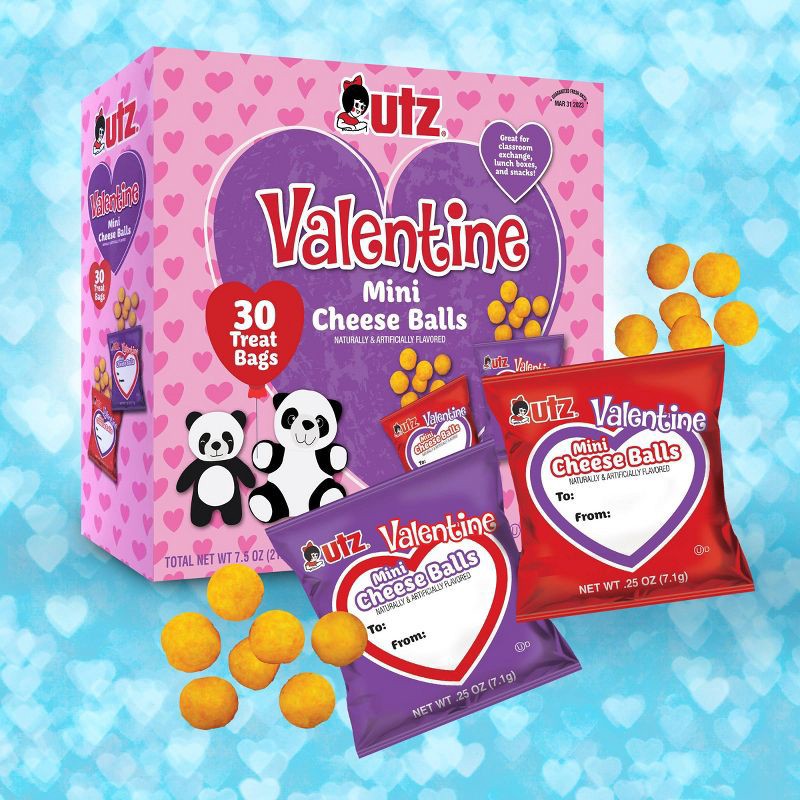 slide 3 of 3, Utz Valentine's Mini Cheese Balls - 7.5oz/30ct, 7.5 oz, 30 ct