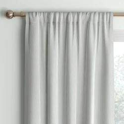 42"x84" Blackout Baby Striped Window Curtain Panel Gray/Ivory - Room Essentials™: Room Darkening, Energy Efficient
