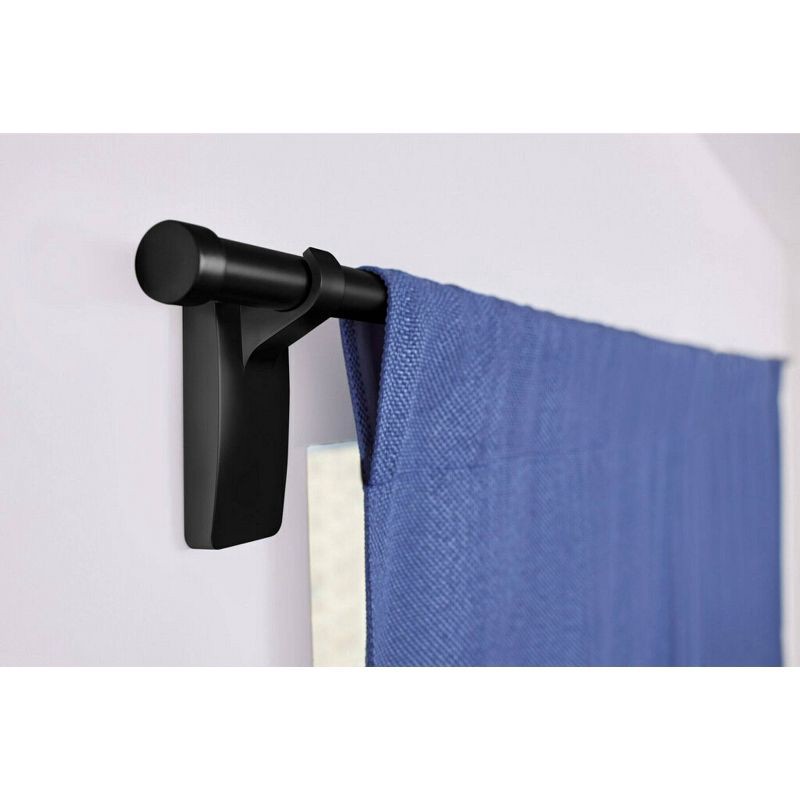 slide 2 of 5, 2pk Command Window Hooks Black: Plastic Curtain Holdbacks & Tiebacks, Brushed Finish, 6.75" Height, 2 Pieces, 2 ct